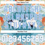 Custom Name and Number Light Blue White Heron 3D Pattern Bomber Varsity Letterman Jacket Personalized Light Blue White Heron
