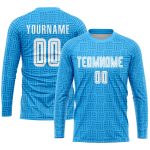 Custom Name and Number Soccer Jersey - Light Blue and White Personalized Team Uniform Personalized Light Blue White Home