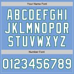Custom Name and Number Personalized Full-Snap Varsity Letterman Jacket - Light Blue White Kelly Green Bomber Personalized