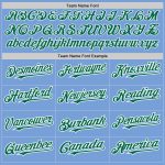 Custom Name Number Authentic Baseball Jersey Light Blue White Kelly Green Pinstripe Fashion Personalized Light Blue White-Kelly