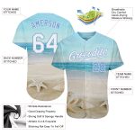 Custom Name Number Beach Baseball Jersey 3D Light Blue Pattern Authentic Team Design Personalized Light Blue White-Light