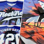 Custom Name and Number Baseball Jersey with 3D Light Blue Palm Trees Design - Authentic Team Apparel Personalized Light Blue