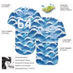 Custom Name and Number Authentic Light Blue 3D Wave Pattern Baseball Jersey Personalized Light Blue White-Light Blue 3D Pattern