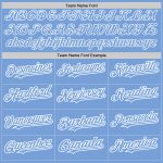 Custom Name and Number Baseball Jersey - Light Blue White Pinstripe Authentic Split Fashion Team Apparel Personalized Light