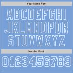 Custom Name and Number Baseball Jersey - Light Blue White Pinstripe Authentic Split Fashion Team Apparel Personalized Light