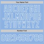 Custom Name Number Light Blue Baseball Jersey - Authentic Team Jersey, Personalized White Line Design Personalized Light