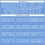 Personalized Light Blue White Authentic Baseball Jersey - Throwback Mesh Design Personalized Light Blue White Mesh Authentic