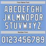 Customizable Light Blue Baseball Jersey with White and Navy Colors - Personalized Team Name and Number Personalized Light