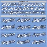 Customizable Light Blue Baseball Jersey with White and Navy Colors - Personalized Team Name and Number Personalized Light