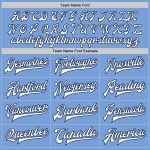 Custom Name and Number Light Blue White Navy Bomber Varsity Letterman Two Tone Jacket Personalized Light Blue White-Navy
