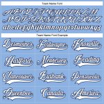 Custom Light Blue White-Navy Hockey Jersey with Personalized Name and Number - Team Lace Neck Jersey Personalized Light Blue