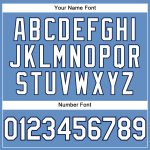 Custom Light Blue White-Navy Performance T-Shirt with Personalized Name and Number for Teams Personalized Light Blue White-Navy