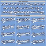 Custom Team Softball Jersey with Personalized Name and Number, Light Blue White-Navy, Unisex, Two-Button Style Personalized
