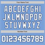 Custom Team Softball Jersey with Personalized Name and Number, Light Blue White-Navy, Unisex, Two-Button Style Personalized