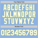 Personalized 3D Twinkle Star Gradient Baseball Jersey Custom Name & Number, Light Blue White Neon Yellow Design Personalized