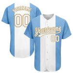 Custom Argentinian Flag Baseball Jersey - Personalized 3D Light Blue White-Old Gold with Name and Number Personalized Light