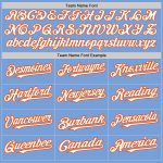 Custom Name and Number Light Blue White Orange Baseball Jersey - Personalized Authentic Raglan Sleeves Team Apparel Personalized