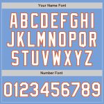 Custom Name and Number Light Blue White-Orange Unisex Softball Jersey, Personalized Two-Button Team Jersey Personalized Light