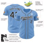 Custom Light Blue White Pinstripe Authentic Baseball Jersey with Personalized Name and Number - Team Apparel Personalized