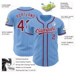 Custom Light Blue White Pinstripe Baseball Jersey with Name and Number - Authentic Team Apparel Personalized Light Blue White