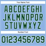 Custom Name and Number Authentic Baseball Jersey Light Blue White Pinstripe Green Personalized Light Blue White Pinstripe