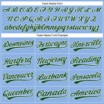 Custom Name and Number Authentic Baseball Jersey Light Blue White Pinstripe Green Personalized Light Blue White Pinstripe