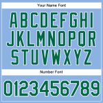 Personalized Custom Baseball Jersey Light Blue White Pinstripe Kelly Green Name and Number Authentic Personalized Light Blue