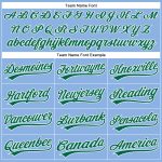 Personalized Custom Baseball Jersey Light Blue White Pinstripe Kelly Green Name and Number Authentic Personalized Light Blue