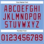 Customizable Maroon Basketball Jersey with Light Blue White Pinstripe, Personalized Name and Number, Authentic Team Gear