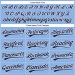 Custom Name and Number Authentic Baseball Jersey Light Blue White Pinstripe Navy Personalized Light Blue White Pinstripe