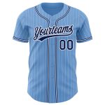 Custom Name and Number Authentic Baseball Jersey Light Blue White Pinstripe Navy Personalized Light Blue White Pinstripe
