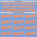 Custom Light Blue White Pinstripe Orange Baseball Jersey with Personalized Name and Number - Authentic Team Jersey Personalized