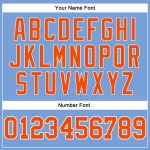 Custom Light Blue White Pinstripe Basketball Jersey with Orange Details - Personalized Name and Number Personalized Light