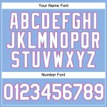 Custom Name and Number Authentic Baseball Jersey Light Blue White Pinstripe with Pink Details Personalized Light Blue White