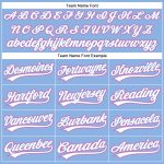 Custom Name and Number Authentic Baseball Jersey Light Blue White Pinstripe with Pink Details Personalized Light Blue White