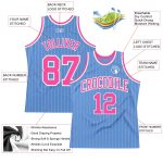 Custom Name and Number Light Blue White Pinstripe Basketball Jersey - Personalized Authentic Team Jersey Personalized Light