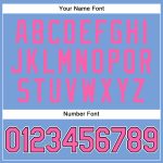 Custom Personalized Basketball Jersey - Light Blue White Pinstripe with Pink Black Trim, Team Name & Number Personalized