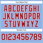 Custom Name and Number Authentic Baseball Jersey - Personalized Light Blue White Pinstripe Red Team Jersey Personalized Light