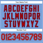 Custom Name Number Authentic Baseball Jersey - Light Blue White Red-Navy Pinstripe Design Personalized Light Blue White Pinstripe