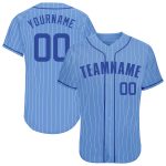 Customizable Light Blue White Pinstripe Baseball Jersey with Name and Number - Authentic Team Style Personalized Light Blue
