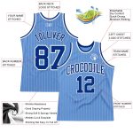 Custom Name Number Light Blue White Pinstripe Royal Basketball Jersey - Personalized Authentic Team Gear Personalized Light