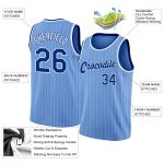 Custom Name and Number Authentic Basketball Jersey - Light Blue White Pinstripe Royal-White Personalized Light Blue White