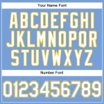 Custom Name and Number Personalized Light Blue White Pinstripe Baseball Jersey - Authentic White-Gold Team Jersey Personalized