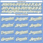 Custom Name and Number Personalized Light Blue White Pinstripe Baseball Jersey - Authentic White-Gold Team Jersey Personalized