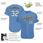 Custom Light Blue White Pinstripe Baseball Jersey with Name and Number - Authentic Team Apparel Personalized Light Blue White