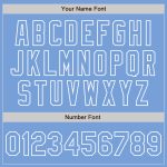 Customizable Light Blue White Pinstripe Two-Button Softball Jersey with Name and Number - Unisex Team Apparel Personalized