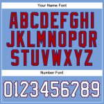 Custom Name and Number Personalized Baseball Jersey - Authentic Sleeveless Light Blue, White, and Red Design Personalized