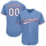 Custom Name Number Light Blue Red White Baseball Jersey Personalized Team Gear Personalized Light Blue White-Red Baseball