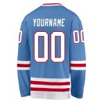 Custom Name and Number Hockey Jersey - Personalized Light Blue Red and White Team Jersey Personalized Light Blue White-Red