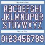 Custom Team Performance T-Shirt with Personalized Name & Number - Light Blue White-Red Personalized Light Blue White-Red